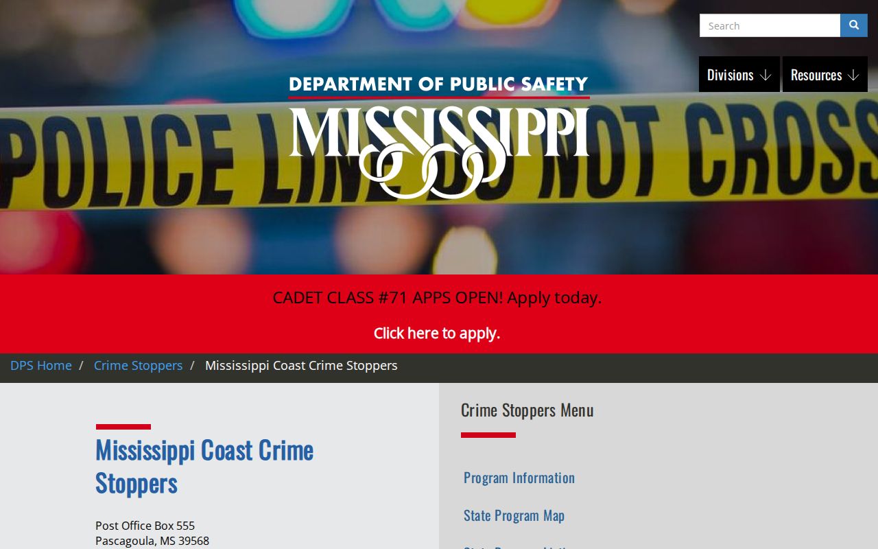 Mississippi Coast Crime Stoppers resource for Hancock County wanted-person tips