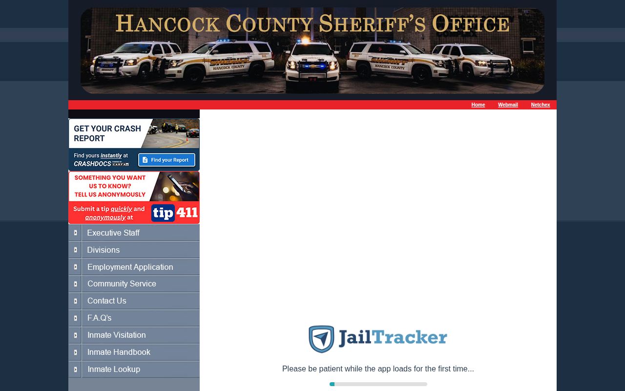 Hancock County current-custody booking roster source page
